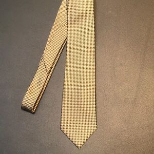 NWT Sean John, classic tie, silk, brilliant shimmering gold, charcoal, gray